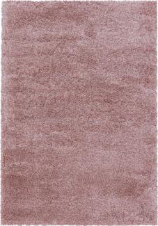 Hochflor Teppich Francesca rechteckig - 200x290 cm - Rosa