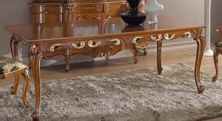 Casa Padrino Luxus Barock Esstisch Braun / Gold - Ausziehbarer Massivholz Esszimmertisch - Barock Esszimmer Möbel - Luxus Qualität - Made in Italy