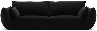 Micadoni 3-Sitzer Sofa Kaelle | Bezug Black | Beinfarbe Black Plastic