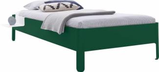 NAIT Einzelbett farbig lackiert 100 x 210cm Ohne Kopfteil Moselgrün
