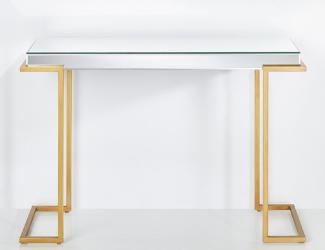 Casa Padrino Luxus Konsole Bronzefarben 116 x 39 x H. 79 cm - Verspiegelter Konsolentisch mit Metallbeinen - Luxus Möbel