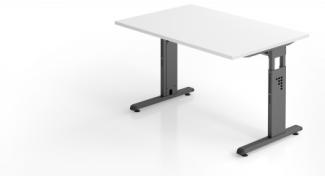 Schreibtisch C-Fuß 120x80cm Weiß-Graphit