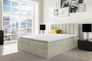 Stylefy 'Arcelia' Boxspringbett, Strukturstoff Inari Beige 120 x 200 cm