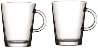 Pasabahce 2er set Wasserglas mit Griff TRIBECA aus Glas, transparent