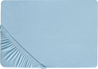 Spannbettlaken hellblau Baumwolle 200 x 200 cm HOFUF