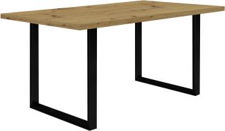 FORTE Tables Esstisch, Holzwerkstoff, Braun/Schwarz, 160 x 74,7 x 90 cm