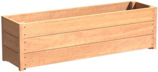 Adezz Pflanzgefäß Sevilla quadratisch/rechteckig aus Garapa-Hartholz Pflanzkübel 150x40x43,5 cm