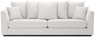 Casa Padrino Wohnzimmer Sofa mit 7 Kissen Weiß / Schwarz 255 x 100 x H. 90 cm