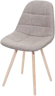 Esszimmerstuhl HWC-A60 II, Stuhl Küchenstuhl, Retro 50er Jahre Design ~ Stoff/Textil creme-grau