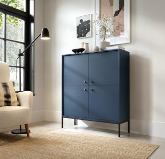 Highboard "Mono" Kommode 103,5cm 4-türig Marineblau