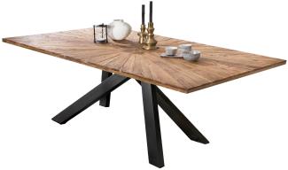 TABLES&Co Tisch 180x100 Teak Natur Metall Schwarz