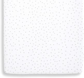 The Little Green Sheep Organic Printed Linen Fitted Crib Sheets, Lightweight & Breathable, White Rice