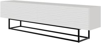 Selsey Wavio - TV-Lowboard Weiß mit schwarzem Metallgestell, 175 cm
