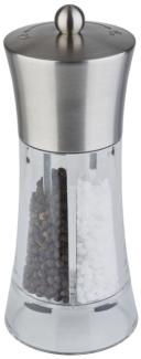 APS 2in1 Salz- und Pfeffermühle aus Edelstahl/Acryl, mit Keramikmahlwerk, Ø 7,5 x 18,5 cm