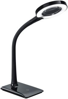 LED Schreibtischlampen 2er SET Schwarz flexibel mit Lupe, 3fach Dimmer