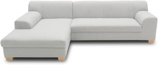 DOMO Collection Ecksofa Tinos, Sofa in L-Form, Eckcouch, Couch Ecke, L-Sofa, 273 x 157 cm in silber