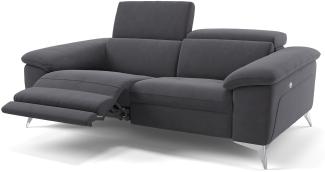 Sofanella Zweisitzer STELLA Stoffsofa verstellbar Couch in Dunkelgrau
