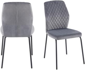 Stuhl 2er Set Grau Polsterstuhl Essstuhl Küchenstuhl Stuhlset Stühle