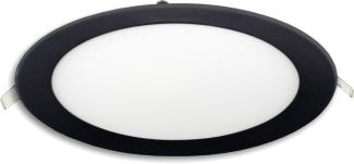 ISOLED LED Downlight, 18W, rund, ultraflach, blendungsreduziert, schwarz, warmweiß, CRI90