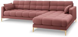 Micadoni 5-Sitzer Ecke rechts Sofa Mamaia | Bezug Pink | Beinfarbe Gold Metal