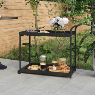 vidaXL Barwagen Schwarz 100x45x83 cm Poly Rattan