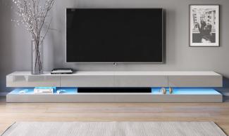 TV-Lowboard Bird Hochglanz grau mit Beleuchtung 280 cm