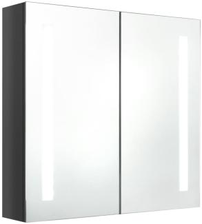 vidaXL LED-Bad-Spiegelschrank Glänzendes Grau 62x14x60 cm