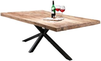 TABLES&Co Tisch 240x100 Teak Natur Metall Schwarz