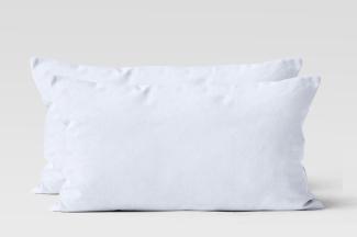 Müskaan - 2er Set Renforcé UNI Kissenhüllen Kopfkissen Garnitur 100% Baumwolle 40x80 cm weiß