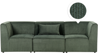 3-Sitzer Sofa Cord dunkelgrün LEMVIG