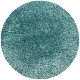Hochflor Teppich Baquoa rund - 160 cm Durchmesser - Weiß