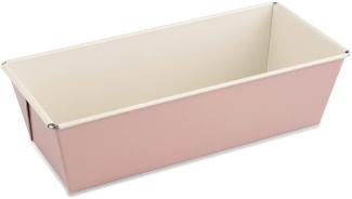 Dr. Oetker Kastenform 25 cm, Königskuchenform aus der Serie Modern Baking - Retro Design mit zweifarbiger, keramisch verstärkter Premium-Antihaftbeschichtung (Farbe: Rosa/Creme), Menge: 1 Stück