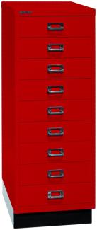 Bisley MultiDrawer™, 39er Serie mit Sockel, DIN A3, 9 Schubladen, Farbe kardinalrot