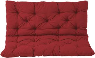Ambientehome 2er Bank Sitzkissen und Rückenkissen Hanko, rot, ca 120 x 98 x 8 cm, Bankauflage, Polsterauflage