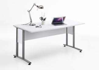 FMD Möbel - CALVIA 2 - Schreibtisch 160 cm - melaminharzbeschichtete Spanplatte - Brillantweiß - 160 x 75 x 80cm