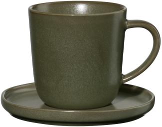 ASA Selection coppa nori Espressotasse mit Unterer, Espresso Tasse, Kaffeetasse, Untertasse, Porzellan, Grün, 80 ml, 19011192