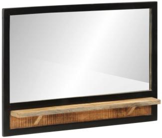 Spiegel mit Ablage 80x8x55 cm Glas und Massivholz Mango