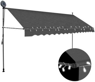 vidaXL Einziehbare Markise Handbetrieben mit LED 350 cm Anthrazit 145867