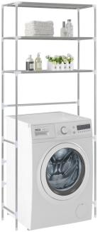 Waschmaschinen-Regal mit 3 Ablagen Silbern 69x28x169 cm