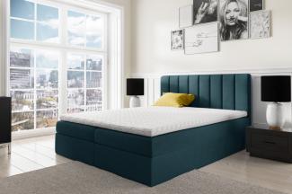 Stylefy 'Arcelia' Boxspringbett, Strukturstoff Inari Türkis 180 x 200 cm