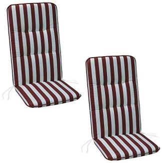2 BEST Sitzkissen rot, weiß 50,0 x 120,0 cm