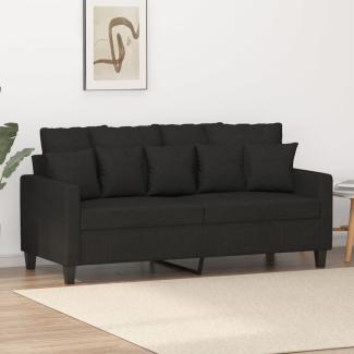 vidaXL 2-Sitzer-Sofa Schwarz 140 cm Stoff