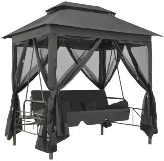 vidaXL Gartenschaukel mit Bettfunktion und Dach, Stahl, 220×160×240 cm