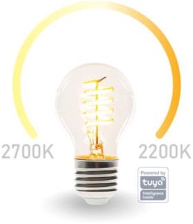 Perel SMART-WI-FI-LED-LAMPE MIT FILAMENT - WARMWEIß & INTENSIV WARMWEIß - E27 - A60