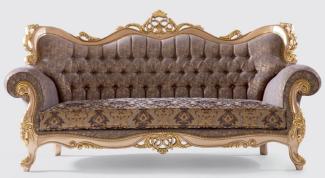 Casa Padrino Luxus Barock Sofa Lila / Grau / Gold 240 x 90 x H. 123 cm