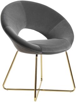 KADIMA DESIGN NETO Esszimmerstuhl aus Samt mit Metallbeinen und gepolsterter Sitzschale. Farbe: Anthrazit