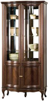 Casa Padrino Luxus Jugendstil Vitrinenschrank Dunkelbraun 96,5 x 52,5 x H. 206 cm - Wohnzimmerschrank mit 4 Türen - Wohnzimmermöbel