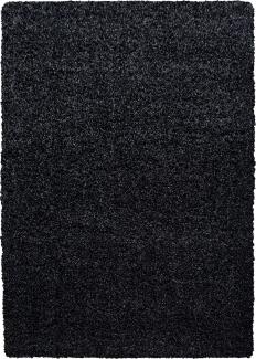Hochflor Teppich Lux rechteckig - 120x170 cm - Anthrazit
