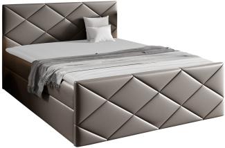 Mirjan24 Boxspringbett Alpiry, Grau 140 x 200 cm Kunstleder