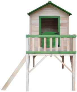 BRAST Spielhaus für Kinder mit Balkon Stelzenhaus Garten Baum Turm Holzhaus